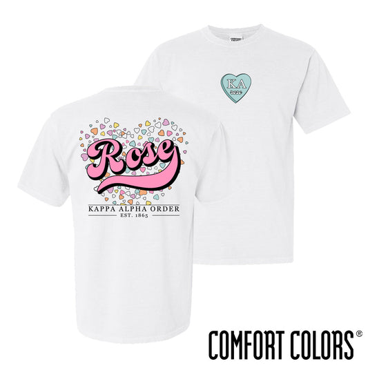 New! Kappa Alpha Rose White Short Sleeve Tee