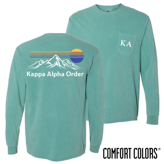 Kappa Alpha Retro Mountain Comfort Colors Tee | Kappa Alpha Order | Shirts > Long sleeve t-shirts