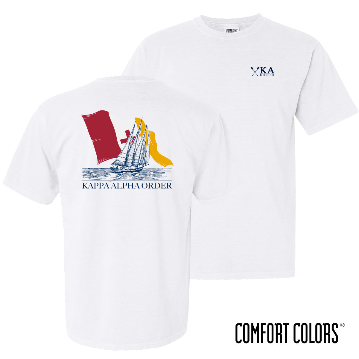 Kappa Alpha Comfort Colors White Seafarer Short Sleeve Tee