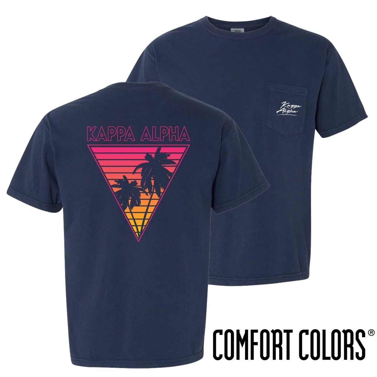 Kappa Alpha Comfort Colors Navy Short Sleeve Miami Pocket Tee | Kappa Alpha Order | Shirts > Short sleeve t-shirts