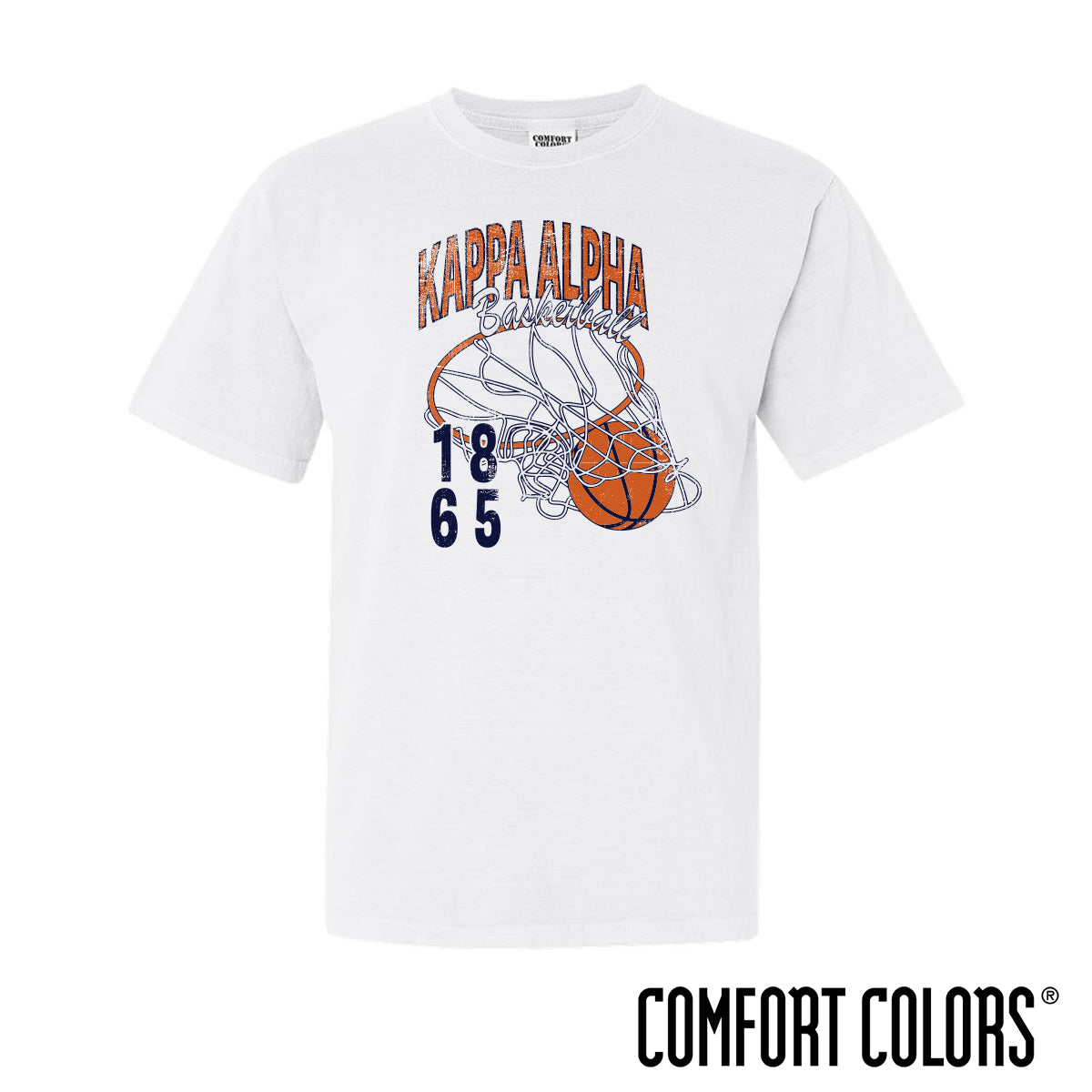 New! Kappa Alpha Comfort Colors Retro Basketball Short Sleeve Tee
