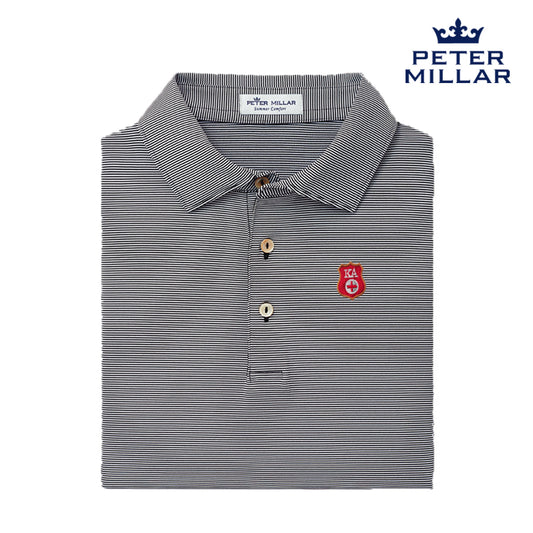 Kappa Alpha Peter Millar Jubilee Stripe Stretch Polo with Badge