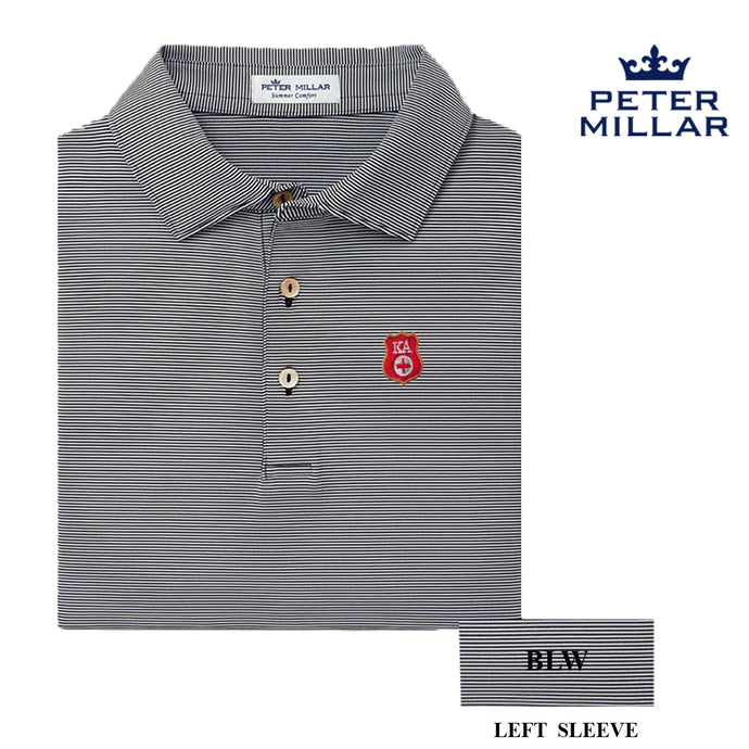 Kappa Alpha Personalized Peter Millar Jubilee Stripe Stretch Polo with Badge