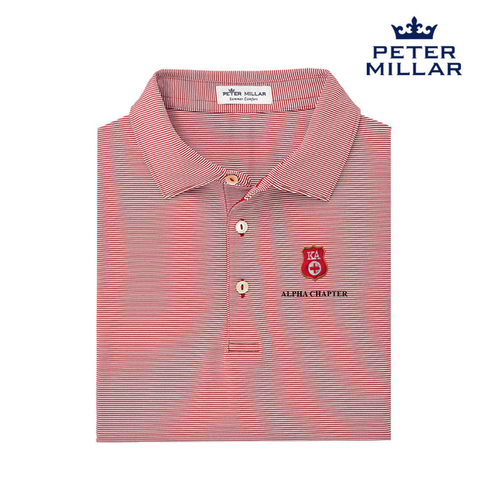 Kappa Alpha Personalized Peter Millar Jubilee Stripe Stretch Polo with Badge
