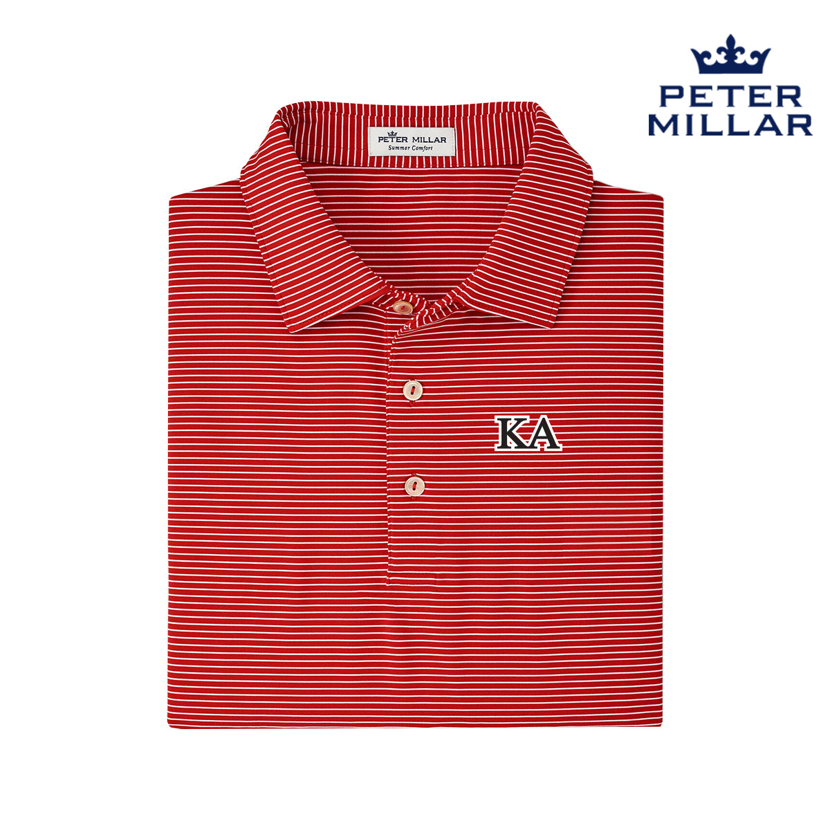 Kappa Alpha Red Peter Millar Marlin Performance Jersey Polo With Greek Letters