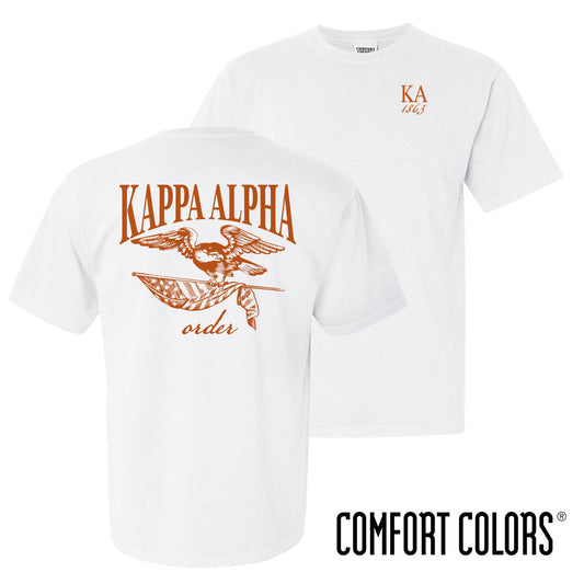 New! Kappa Alpha Comfort Colors Freedom White Short Sleeve Tee
