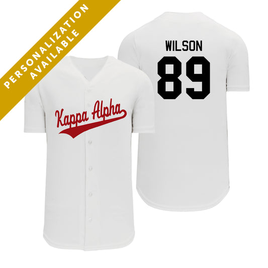 Kappa Alpha Personalized White Mesh Baseball Jersey