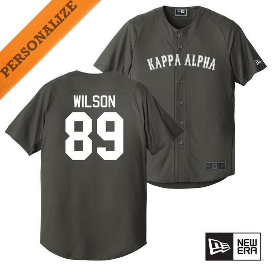 Kappa Alpha Personalized New Era Graphite Baseball Jersey | Kappa Alpha Order | Shirts > Jerseys