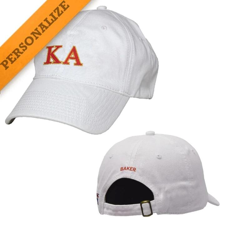 Kappa Alpha Personalized White Hat | Kappa Alpha Order | Headwear > Billed hats