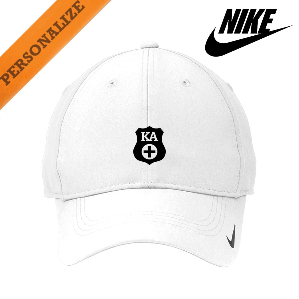 Kappa Alpha Personalized White Nike Dri-FIT Performance Hat | Kappa Alpha Order | Headwear > Billed hats