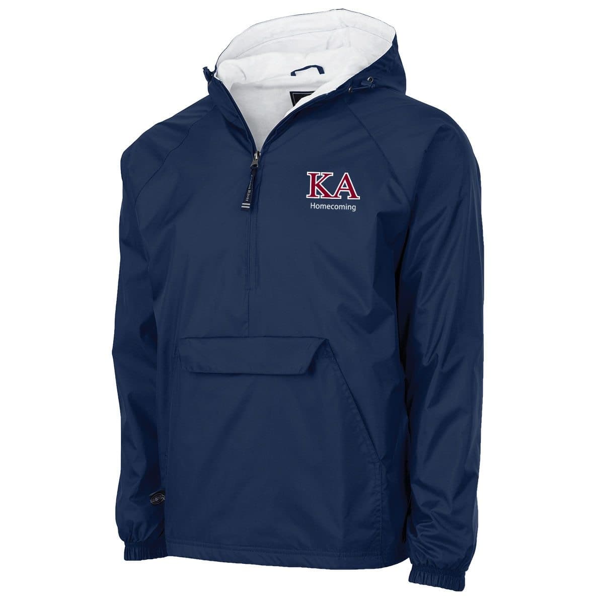 Kappa Alpha Personalized Charles River Navy Classic 1/4 Zip Rain Jacket | Kappa Alpha Order | Outerwear > Jackets