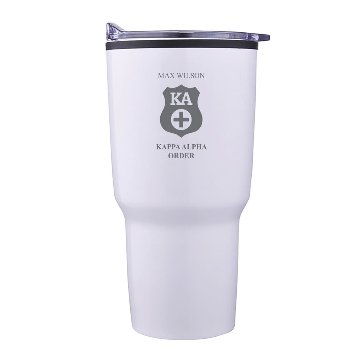Kappa Alpha Personalized 30oz White Tumbler | Kappa Alpha Order | Drinkware > Travel mugs