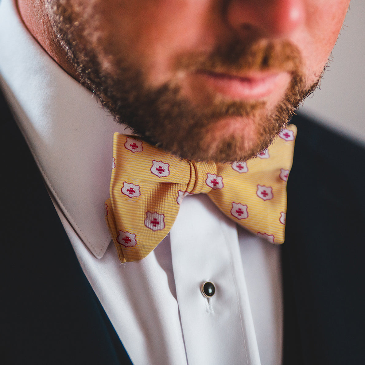 Gold Bow Tie With Shield