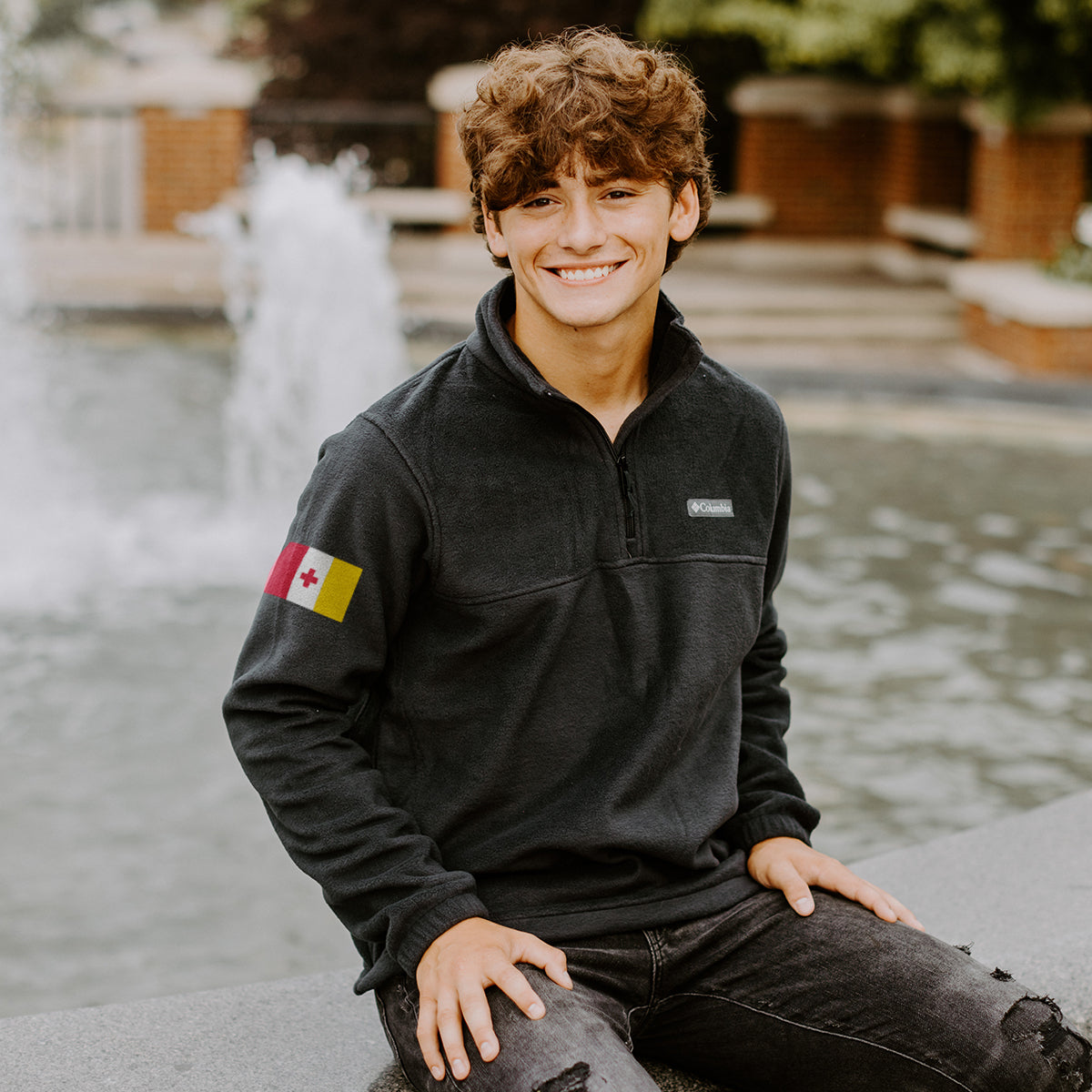 Kappa Alpha Columbia Embroidered Flag Quarter Zip