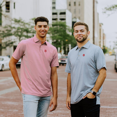 Kappa Alpha Peter Millar Jubilee Stripe Stretch Polo with Badge